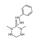 2,4-dimethyl-3-(N'-phenyl-hydrazino)-[1,2,4,5,3]tetrazaphosphinane 3-sulfide结构式