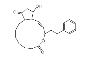 (1R,3Z,10S,11Z,13R,14R)-14-hydroxy-10-(2-phenylethyl)-9-oxabicyclo[11.3.0]hexadeca-3,11-diene-8,16-dione Structure