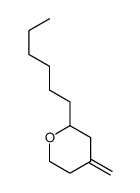 2-hexyl-4-methylideneoxane结构式