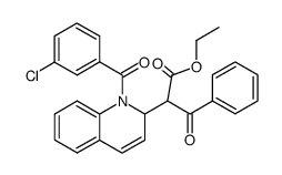 2-[1-(3-chloro-benzoyl)-1,2-dihydro-quinolin-2-yl]-3-oxo-3-phenyl-propionic acid ethyl ester结构式