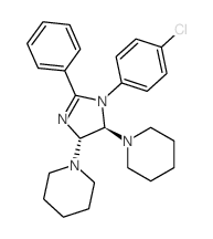 Piperidine,1,1'-[1-(4-chlorophenyl)-4,5-dihydro-2-phenyl-1H-imidazole-4,5-diyl]bis-,trans- (9CI)结构式
