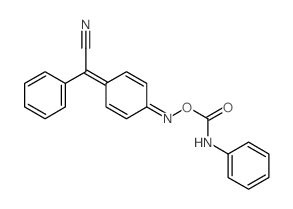 Benzeneacetonitrile,a-[4-[[[(phenylamino)carbonyl]oxy]imino]-2,5-cyclohexadien-1-ylidene]-(9CI) Structure