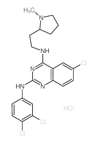 6-Chloro-N2-(3,4-dichlorophenyl)-N4-(2-(1-methyl-2-pyrrolidinyl)ethyl)-2,4-quinazolinediamine结构式