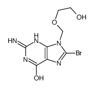 2-amino-8-bromo-9-(2-hydroxyethoxymethyl)-3H-purin-6-one Structure