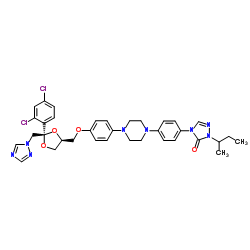 3H-1,2,4-Triazol-3-one, 4-[4-[4-[4-[[(2R,4S)-2-(2,4-dichlorophenyl)-2-(1H-1,2,4-triazol-1-ylmethyl)-1,3-dioxolan-4-yl]methoxy]phenyl]-1-piperazinyl]phenyl]-2,4-dihydro-2-(1-methylpropyl)-, rel Structure