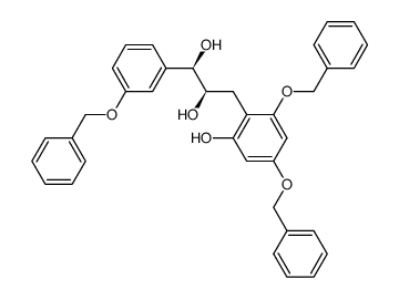(1R,2R)-1-(3'-benzyloxyphenyl)-3-(2''-hydroxy-4'',6''-dibenzyloxyphenyl)propane-1,2-diol结构式