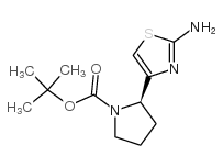 (S)-2-(2-氨基噻唑-4-基)吡咯烷-1-羧酸叔丁酯结构式