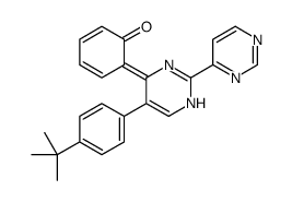6-[5-(4-tert-butylphenyl)-2-pyrimidin-4-yl-1H-pyrimidin-6-ylidene]cyclohexa-2,4-dien-1-one Structure