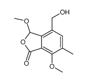 4-(hydroxymethyl)-3,7-dimethoxy-6-methyl-3H-2-benzofuran-1-one Structure