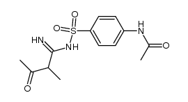 N-(N-acetyl-sulfanilyl)-2-methyl-acetoacetamidine Structure