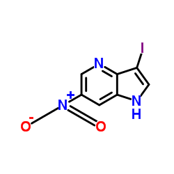 3-Iodo-6-nitro-1H-pyrrolo[3,2-b]pyridine结构式