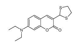 7-(diethylamino)-3-(1,3-dithiolan-2-yl)-2H-chromen-2-one结构式