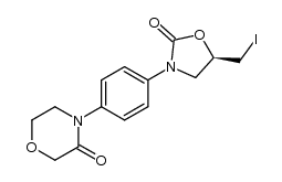 4-[4-((R)-5-(iodomethyl)-2-oxo-oxazolidin-3-yl)phenyl]-morpholin-3-one结构式
