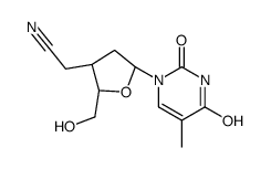 2-[(2S,3S,5R)-2-(hydroxymethyl)-5-(5-methyl-2,4-dioxopyrimidin-1-yl)oxolan-3-yl]acetonitrile Structure