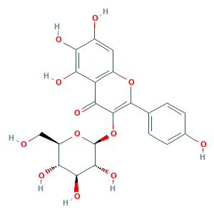 6-羟基山柰酚-3-O-β-D-葡萄糖苷结构式