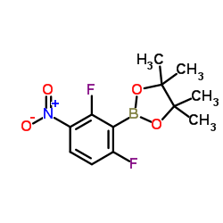 2-(2, 6-Difluoro-3-nitrophenyl)-4, 4, 5, 5-tetramethyl-1, 3, 2-dioxaborolane structure