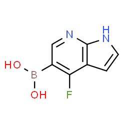 {4-氟-1H-吡咯并[2,3-b]吡啶-5-基}硼酸结构式