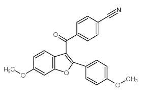 4-[6-甲氧基-2-(4-甲氧基苯基)苯并呋喃-3-羰基]苄腈结构式