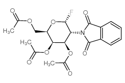 2-脱氧-2-邻苯二甲酰亚氨基-3,4,6-三邻乙酰基-alpha-d-吡喃葡萄糖氟化物结构式
