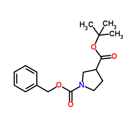 1-Cbz-吡咯烷-3-甲酸叔丁酯结构式
