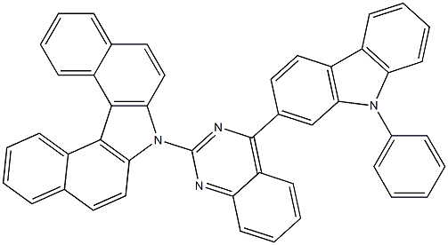 N-[4-(N-苯基咔唑-2-基)喹唑啉-2-基]-3,4:5,6-二苯并咔唑结构式