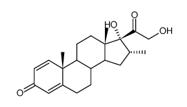 16-Methylpregna-1,4-diene-17,21-diol-3,20-dione结构式