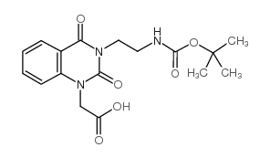 Boc-3-(2-氨基乙基)-1-羧甲基喹唑啉-2,4-二酮结构式