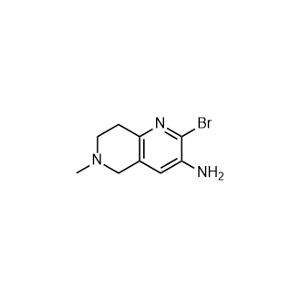 2-溴-6-甲基-5,6,7,8-四氢-1,6-萘啶-3-胺结构式