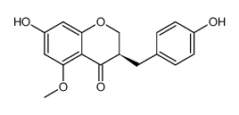 (-)-2,3-Dihydro-7-hydroxy-3-[(4-hydroxyphenyl)methyl]-5-methoxy-4H-1-benzopyran-4-one结构式