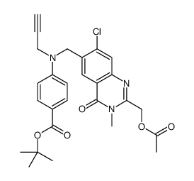 tert-butyl 4-(((2-(acetoxyMethyl)-7-chloro-3-Methyl-4-oxo-3,4-dihydroquinazolin-6-yl)Methyl)(prop-2-ynyl)amino)benzoate结构式