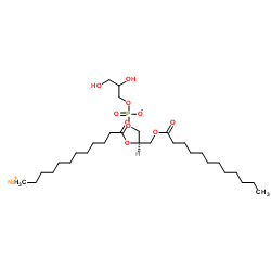 1,2-二月桂酰-sn-甘油-3-磷酸-(1'-rac-甘油)(钠盐)结构式