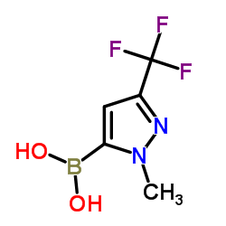 (1-甲基-3-三氟甲基-1H-吡唑-5-基)硼酸结构式