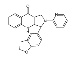 (3R)-3-(2,3-dihydro-1-benzofuran-5-yl)-2-pyridin-2-yl-3,4-dihydro-1H-pyrrolo[3,4-b]quinolin-9-one结构式