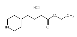 4-Piperidinebutanoicacid, ethyl ester, hydrochloride (1:1) Structure