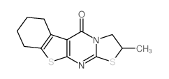 2-methyl-2,3,6,7,8,9-hexahydro-benzo[4,5]thieno[2,3-d]thiazolo[3,2-a]pyrimidin-5-one结构式