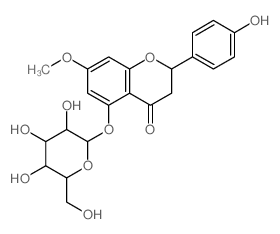 4H-1-Benzopyran-4-one,5-(b-D-glucopyranosyloxy)-2,3-dihydro-2-(4-hydroxyphenyl)-7-methoxy-,(2S)- structure