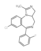 8-氯-3A,4-二氢-6-(2-氟苯基)-1-甲基-3H-咪唑[1,5-A][1,4]苯并二氮杂卓结构式