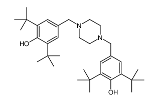 2,6-ditert-butyl-4-[[4-[(3,5-ditert-butyl-4-hydroxyphenyl)methyl]piperazin-1-yl]methyl]phenol Structure