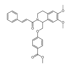 methyl 4-[[6,7-dimethoxy-2-(3-phenylprop-2-enoyl)-3,4-dihydro-1H-isoquinolin-1-yl]methoxy]benzoate结构式