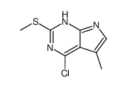 4-chloro-5-methyl-2-methylsulfanyl-7H-pyrrolo[2,3-d]pyrimidine结构式