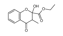2-hydroxy-3-methyl-4-oxo-chroman-2-carboxylic acid ethyl ester结构式