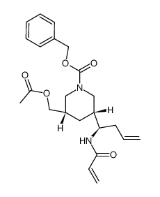 (3S,5R,1'R)-(+)-3-acetoxymethyl-5-(1'-acryloylaminobut-3'-enyl)-1-piperidine-1-carboxylic acid benzyl ester Structure