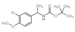 [(1S)-1-(3-溴-4-甲氧基苯基)乙基]氨基甲酸叔丁酯结构式