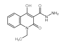1-乙基-2-羟基-4-氧喹啉-3-碳酰肼结构式