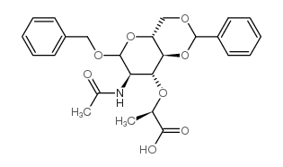 Muramic acid,N-acetyl-1-O-(phenylmethyl)-4,6-O-(phenylmethylene)- (9CI) Structure