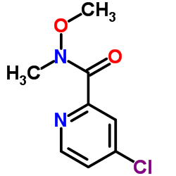 4-氯-N-甲氧基-N-甲基吡啶-2-甲酰胺结构式