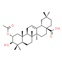 (2α,3β)- 2-(Acetyloxy)-3-hydroxy- olean-12-en-28-oic acid结构式