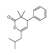 3,3-dimethyl-6-(2-methylpropyl)-4-phenyl-4H-pyran-2-one结构式