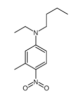 N-丁基-n-乙基-3-甲基-4-硝基苯胺结构式