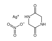 poly[μ3-nitrato-μ2-piperazine-2,5-dione-silver(I)]结构式